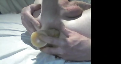 Puts 2 Dildos in a Row and Masturbates