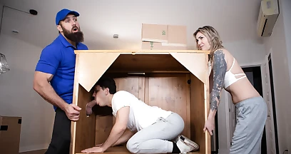 Movers featured in a hardcore fuck scene in HD