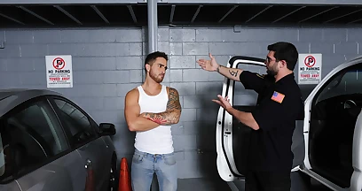 Naughty sex in the parking lot between Bryce Star and Tony Paradise