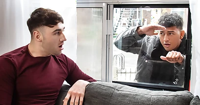 Two guys enjoy their chance fucking session