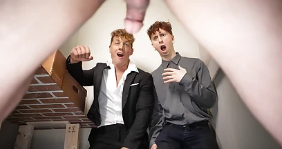 Twinks try a big dick in mutual threesome kinks