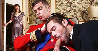 Fine men get intimate the hard way in royal perversions