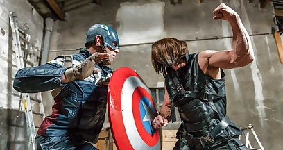 Captain America gay roleplay parody with insane orgasms