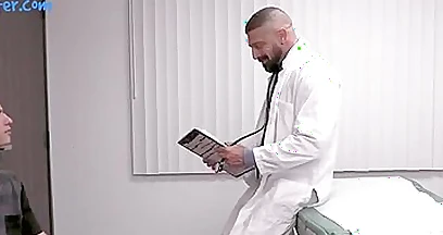 Hunk Doctor Marco Napoli Examines Young Stud Darron Bluus Holes With His Fat Dick