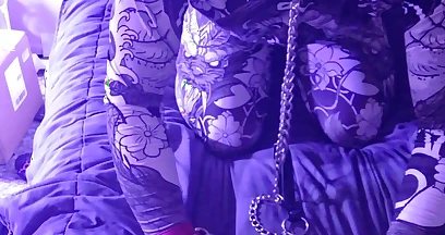 Self Bondage Chain Leather Collar Feet