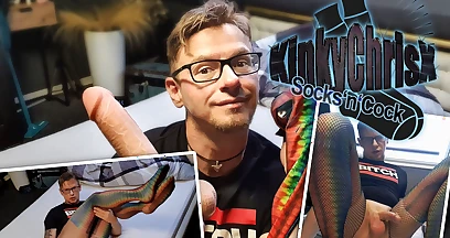 Kinkychrisx - Rainbow Stockings and Fishnet Pantyhose