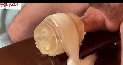 Dirty Talking Daddy Fucking Fleshlight and Moaning Until Huge Cum - Intense Shaking Orgasm