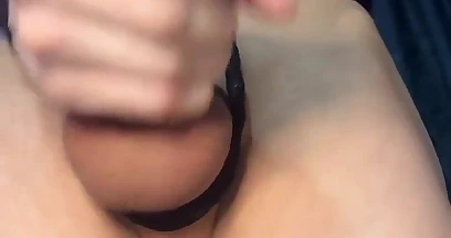 Femboy Jerks off His Big Cock and Cums