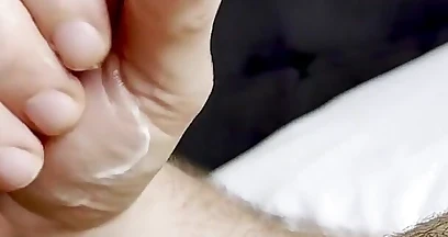 Stroking My Big White Cock