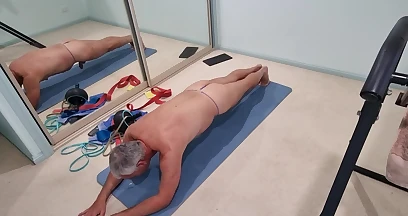 Me Exercising in Crotchless Panties