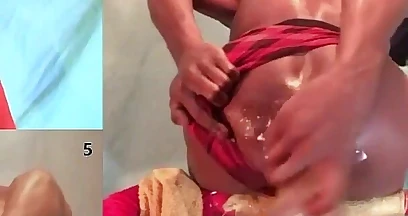 Wet n wild massive dildo enema in my ass